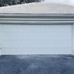 Solid (No glass) / 2-car garage doors Clopay Bridgeport Premium Series with Intellicore Model BD2NU Standard White Narrow Design