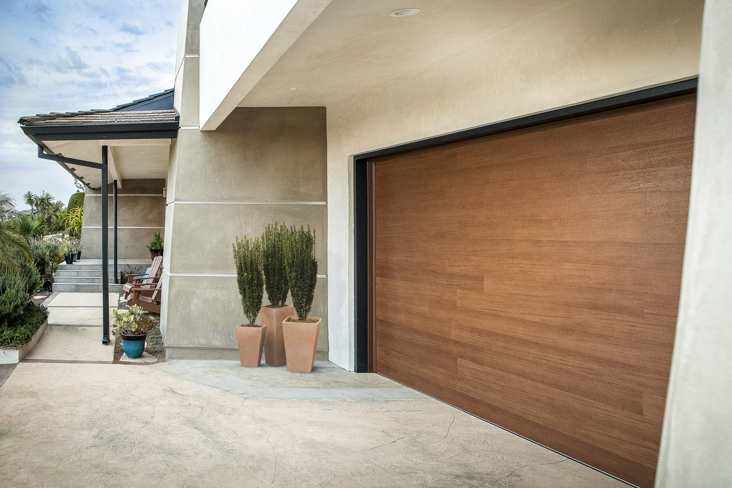 Solid (No glass) / 2-car garage doors CR Modern Plank California 34 Seacrest 03 Scaled