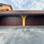 Solid (No glass) / 2-car garage doors Hurricane Master by Dab Doors Model 874 Premium Cherry Short Panel