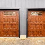 Top-glass / 1-car garage doors Clopay Bridgeport™ Steel - Premium Series with Intellicore - Ultra-Grain Oak Walnut - Model BD2NU