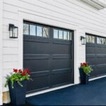 Top-glass / 1-car garage doors Clopay Bridgeport Premium Series w/ Intellicore w/ Rec 13 Windows - Black - Model BD2EU