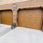 Solid (no glass) / 1-car garage doors Clopay Modern Steel Premium Series Model 4302 Ultra-Grain Cypress Medium Modern Flush Design