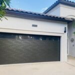 Top-Glass / 2-car garage doors Clopay Modern Steel™ - Premium Series w/ Plain Long Windows - Model 4302 - Mocha Brown