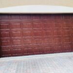Solid (No glass) / 2-car garage doors Clopay Classic Steel Premium Series Model 4300 Ultra-Grain Cypress Cherry Elegant Short Design