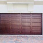 Solid (No glass) / 2-car garage doors Clopay Classic Steel Premium Series Model 4310 Ultra-Grain Cypress Cherry Elegant Long Design