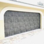 Solid (No glass) / 2-car garage doors Clopay Gallery Premium Series Model GD2LP Ultra-Grain Oak Slate Long Panel Design