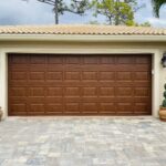 Solid (No glass) / 2-car garage doors Clopay Classic Steel Premium Series Model 4300 / 9200 Ultra-Grain Classic Walnut Elegant Short Design