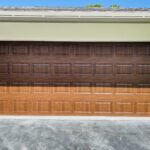 Solid (No glass) / 2-car garage doors Amarr Heritage 1000 Walnut Short Panel