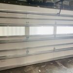 Top-Glass / 2-car garage doors Clopay Modern Steel™ with Contemporary Windows - Premium Series with Intellicore® w/ Plain Long Windows - Model 9208 - Interior View