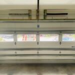 Top-Glass / 2-car garage doors Clopay Modern Steel™ with Contemporary Windows - Premium Series with Intellicore® w/ Plain Long Windows - Model 9208 - Interior View