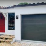 Solid (no glass) / 1-car garage doors Clopay Modern Steel Premium Series with Intellicore Model 9209 - Mocha Brown Modern Grooved Design