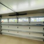 Top-Glass / 2-car garage doors Clopay Modern Steel™ with Contemporary Windows - Premium Series with Intellicore® w/ Plain Long Windows - Model 9208 - Interior View