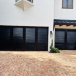 Solid (No glass) / 2-car garage doors Clopay Canyon Ridge Louver Design 51 Black