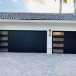 Side-Glass / 2/Car garage doors Clopay Modern Steel™ with Contemporary Windows - Premium Series with Intellicore® - Black - SL,SL,SL,GL