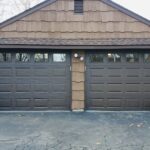 Top-glass / 1-car garage doors Clopay Classic Steel Premium Series w/ Plain Short Windows - Model 4300 - Mocha Brown