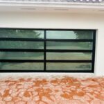 Full-view - (all glass) 2-car garage doors Full-view - Black Frame - Low-e coating glass