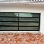 Full-view - (all glass) 2-car garage doors Full-view - Black Frame - Low-e coating glass