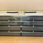 Full-view - (all glass) 2-car garage doors Eco Window Systems - Bronze frame - Grey glass w/ privacy