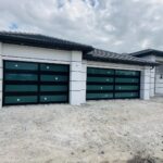 Full-view - (all glass) 2-car garage doors Full-view - Bronze Frame - Low-e Coating glass w/ Privacy