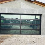 Full-view - (all glass) 2-car garage doors Full-view - Black Frame - Low-e coating glass