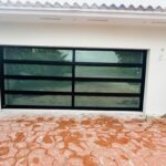 Full-view - (all glass) 2-car garage doors Full-view - Black Frame - Low-e coating glass