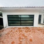 Full-view - (all glass) 2-car garage doors Full-view - Black Frame - Low-e coating glass